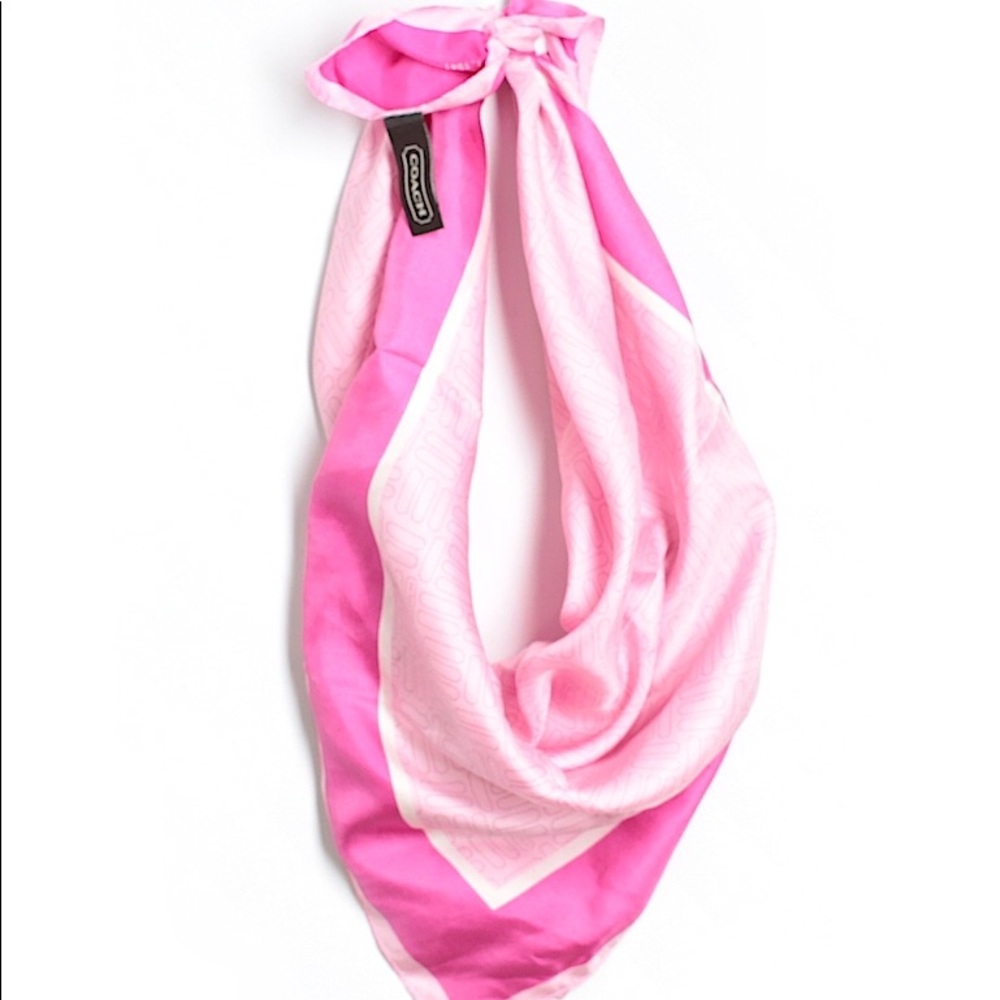 Coach Pink Silk Scarf